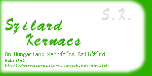 szilard kernacs business card